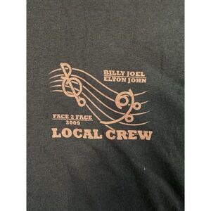 Billy Joel Elton John Face To Face Tour 2009 T Shirt XL Local Crew Gildan NWOT